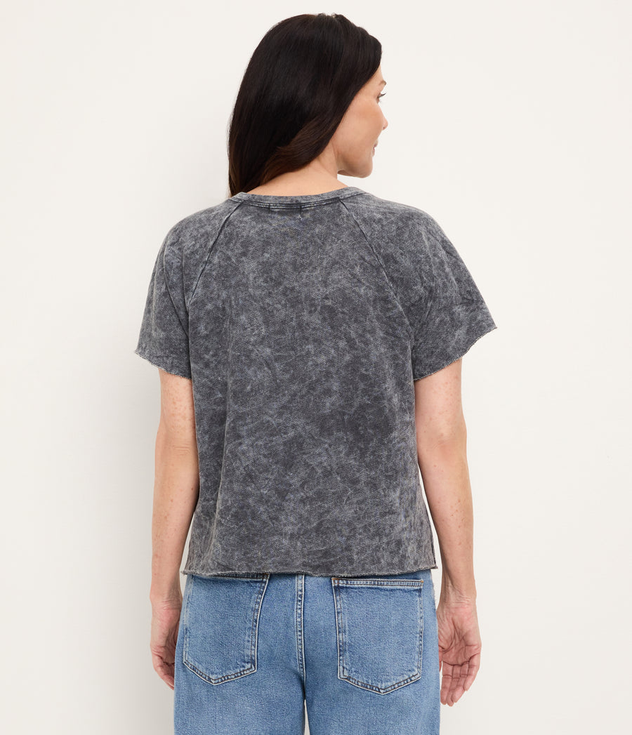 Jessie Mineral Wash Crewneck Tee BLACK / XL #BLACK