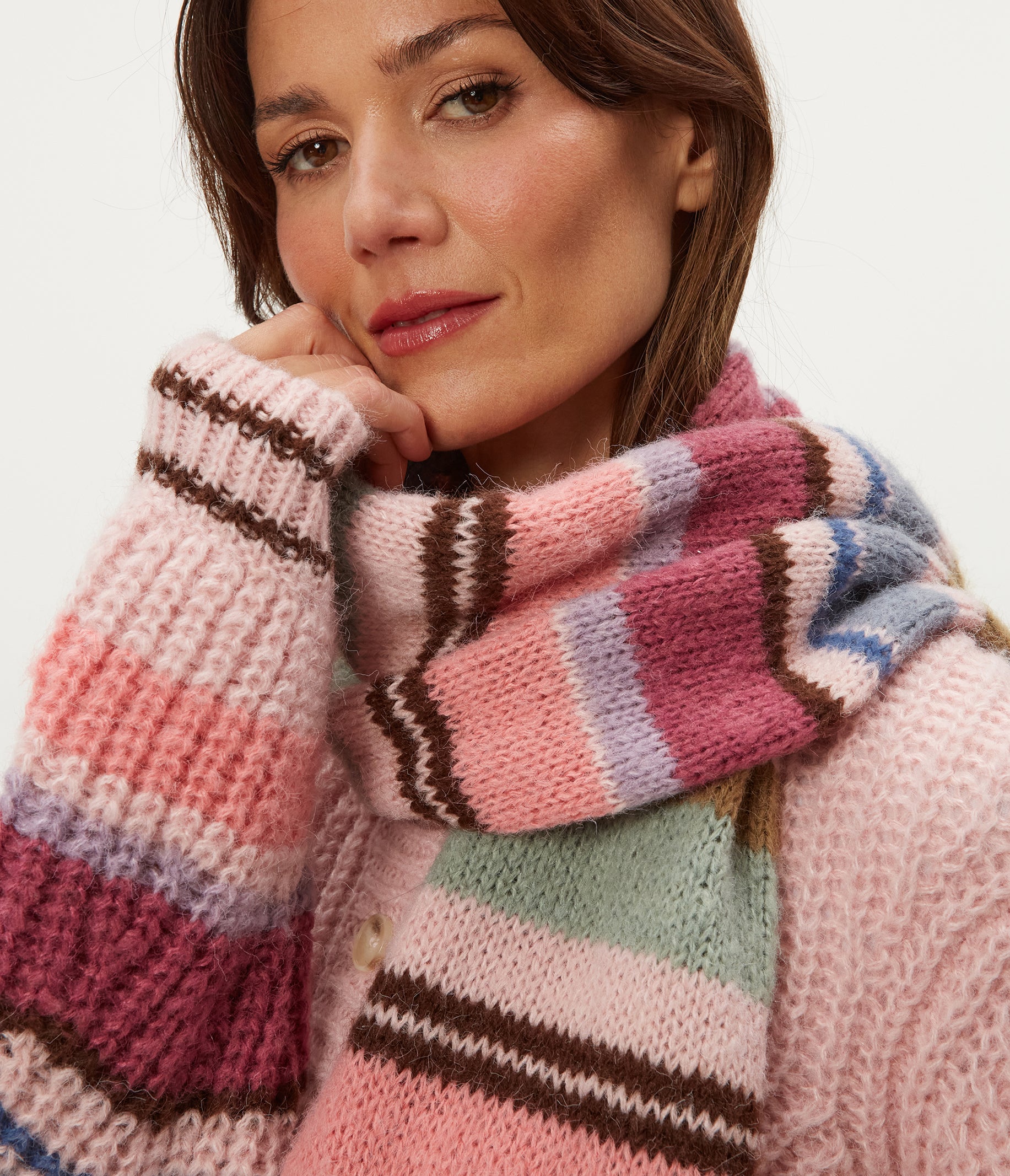 Striped Knit Scarf