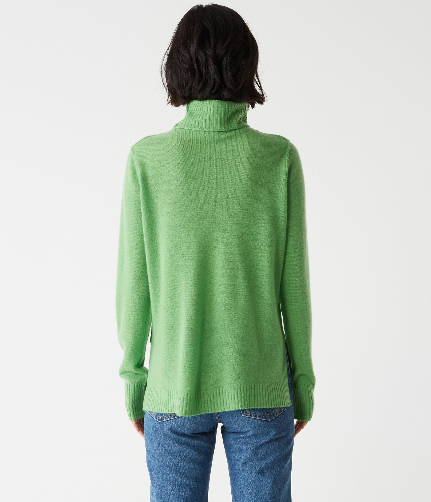 Lime green turtleneck sweater on sale