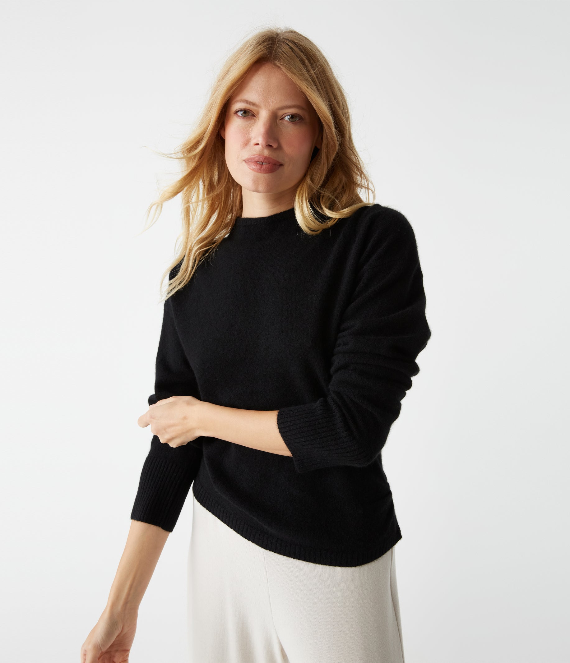 Mock neck cashmere clearance