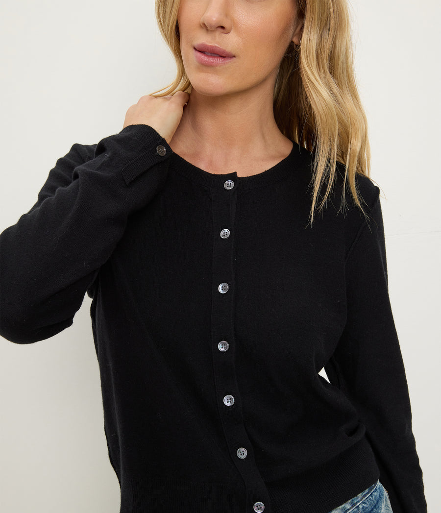 Flynn Cardigan in Black Close up View
#BLACK