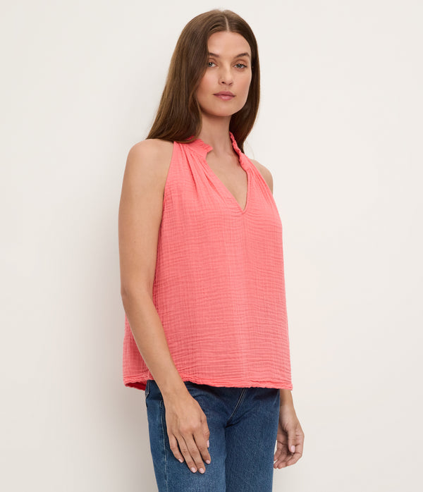 Viola Gauze Tank CORAL SHERBET / XL #CORAL SHERBET