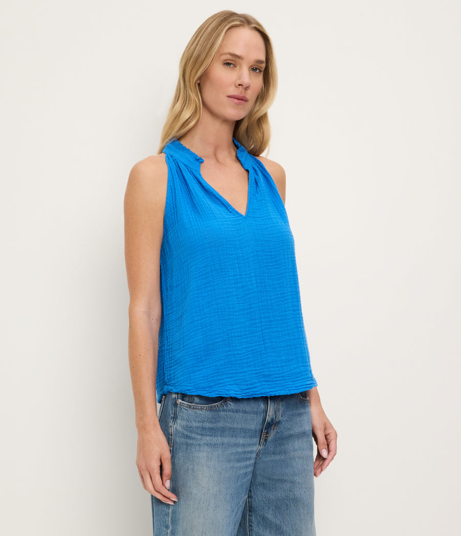 Viola Gauze Tank PACIFIC / XL #PACIFIC