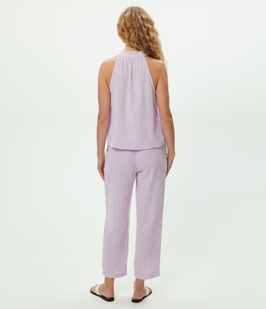 Viola Gauze Tank in WHIMSY PURPLE Back View #WHIMSY
