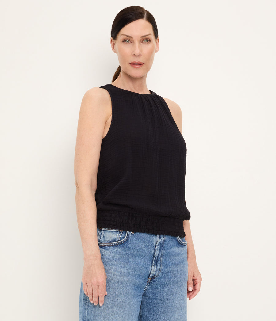 Janelle Tie Neck Tank BLACK / XL #BLACK