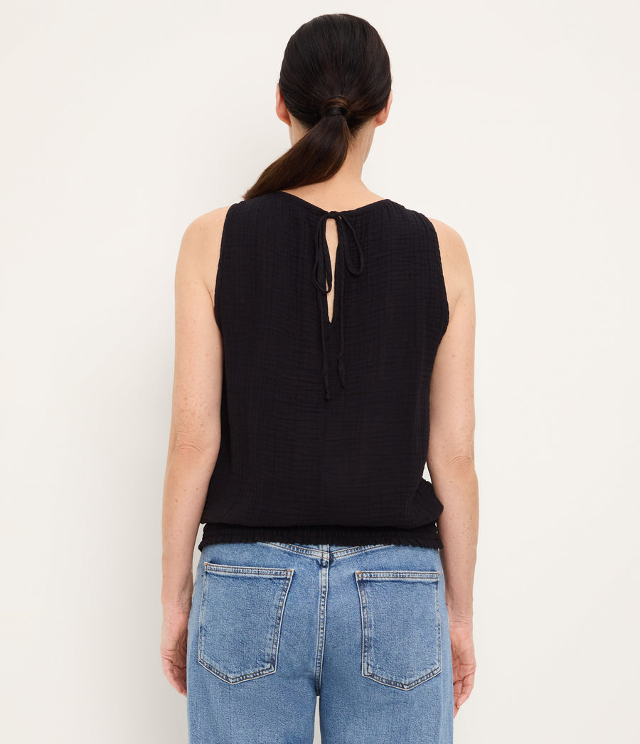 Janelle Tie Neck Tank BLACK / XL #BLACK