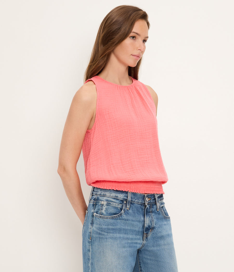 Janelle Tie Neck Tank CORAL SHERBET / XL #CORAL SHERBET