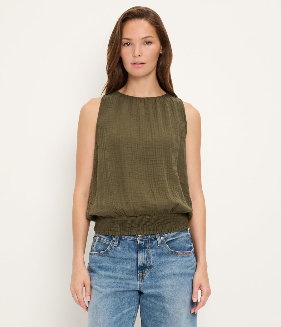 Janelle Tie Neck Tank TOPIARY / XL #TOPIARY