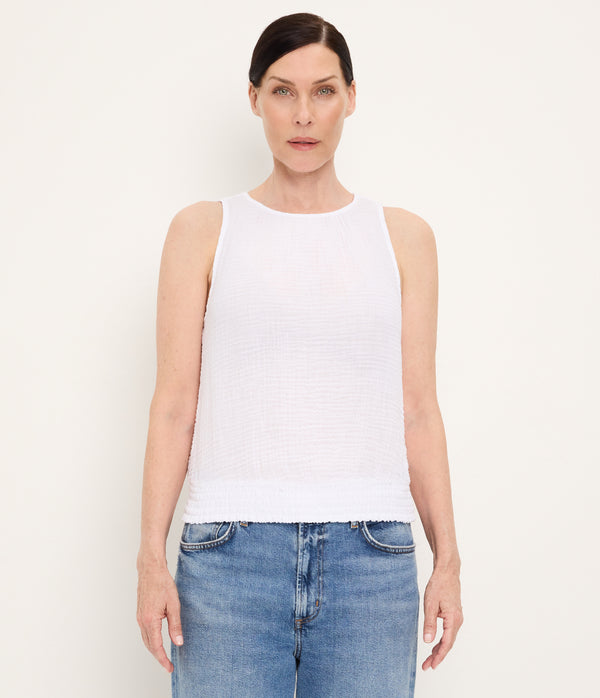 Janelle Tie Neck Tank WHITE / XL #WHITE
