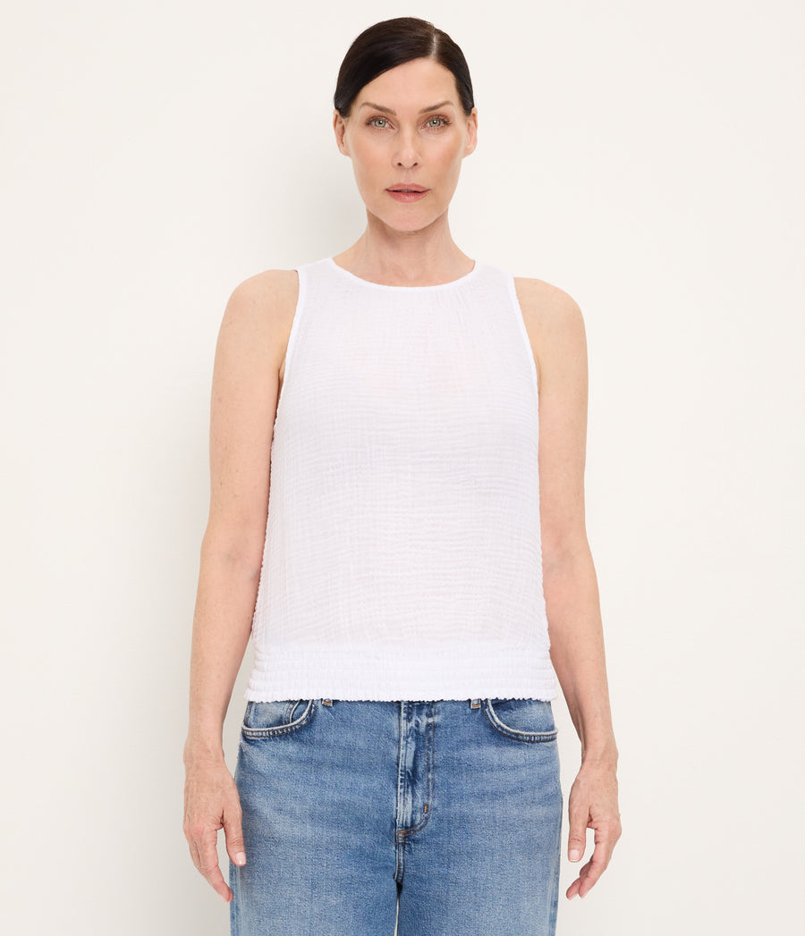 Janelle Tie Neck Tank WHITE / XL #WHITE