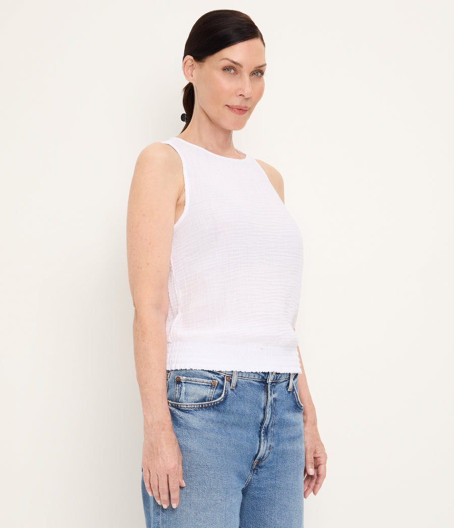 Janelle Tie Neck Tank WHITE / XL #WHITE