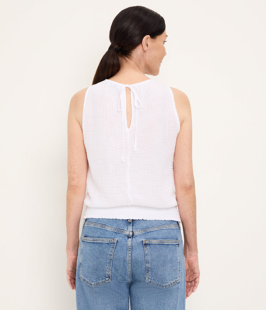 Janelle Tie Neck Tank WHITE / XL #WHITE