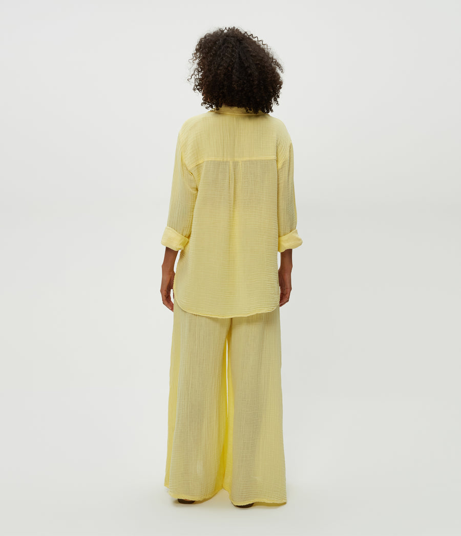 Simba Smocked Waist Pant in Lemonade Yellow Back View #LEMONADE