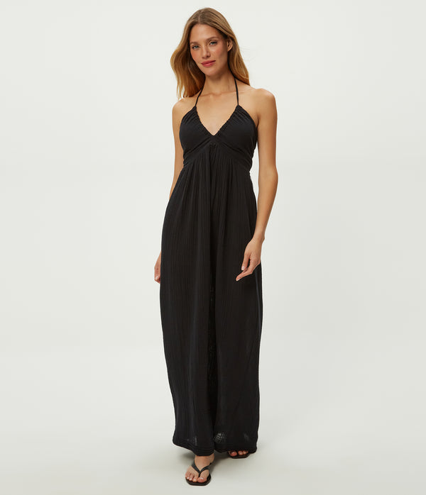 Jessa Maxi Dress in Black - Full View #BLACK