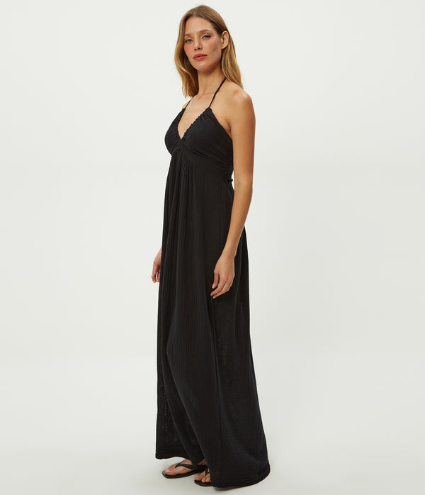 Jessa Maxi Dress in Black - Side View #BLACK