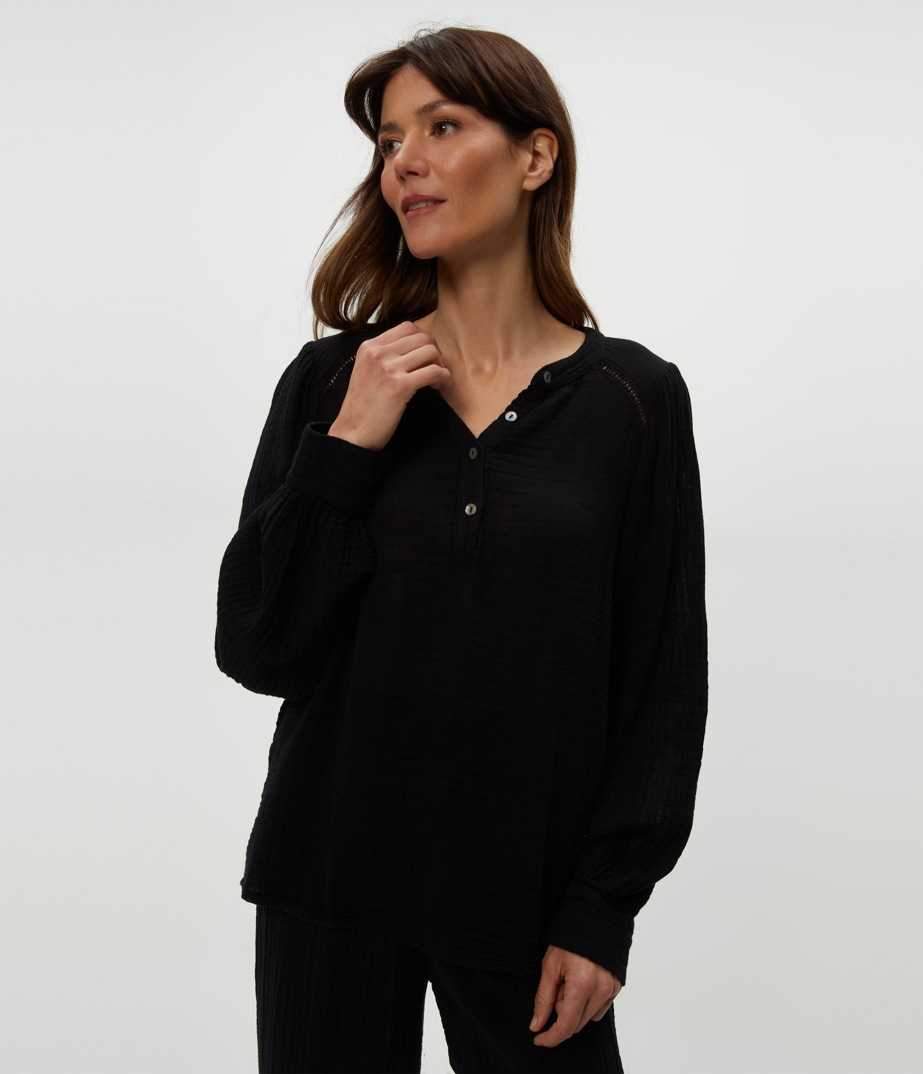 (取寄) マイケル スターズ レディース ケイシー ペザント トップ Michael Stars women Kacey Peasant Top Cement Kacey Peasant Top