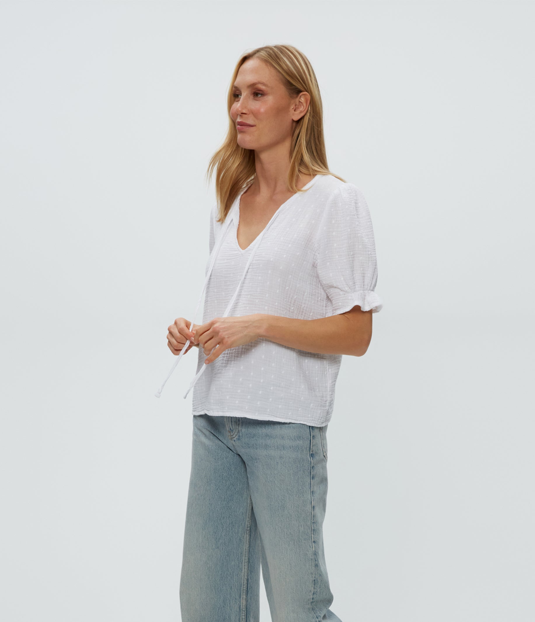 ★TOUT Y EST★ VELVET SHOULDER JEANNE BAGWARM GREY AB2379BG0 Genevieve Puff Sleeve Top