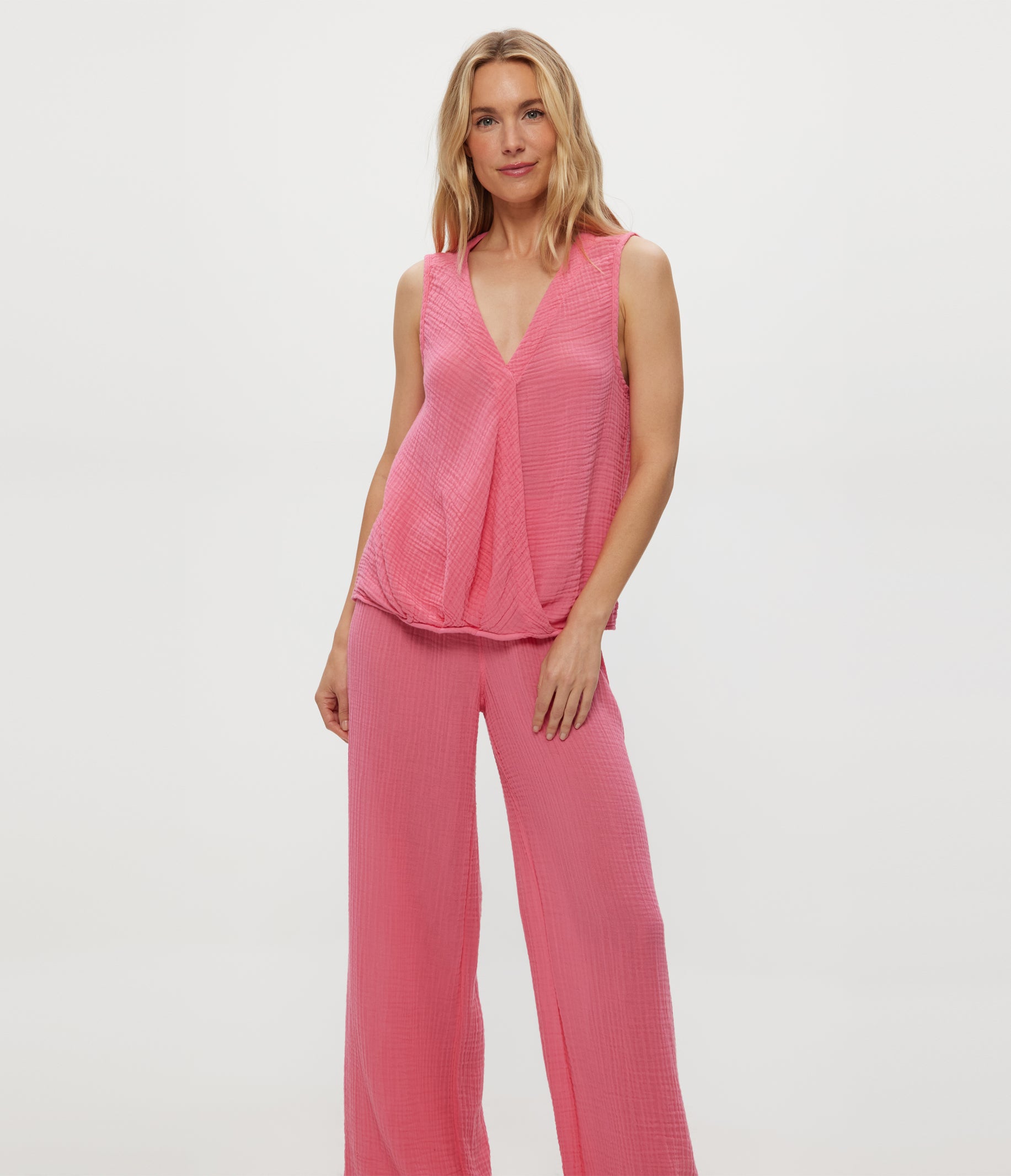 Kate Gauze Surplice Tank