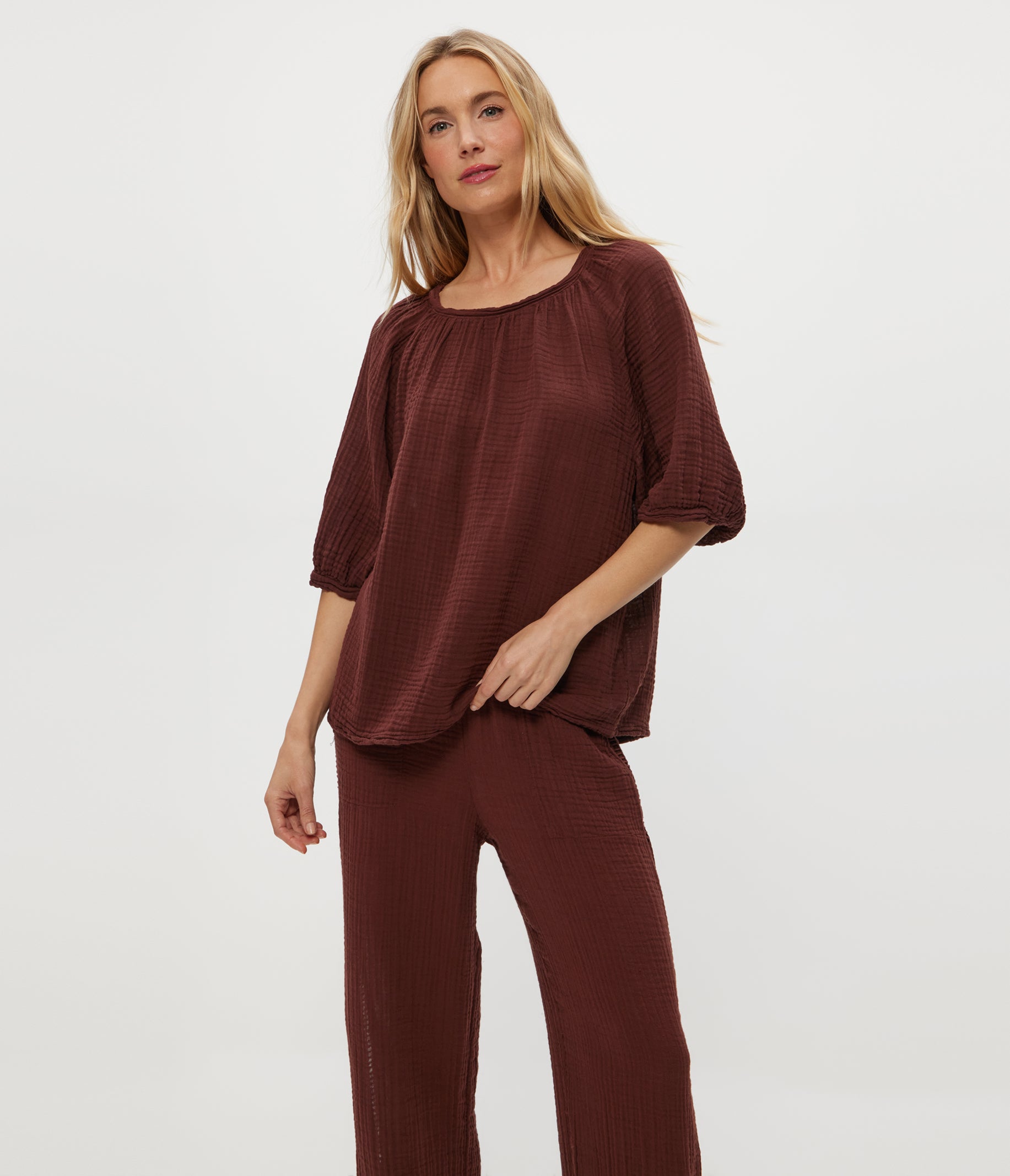 (取寄) マイケル スターズ レディース ジーン パフ スリーブ トップ Michael Stars women Jane Puff Sleeve Top Nocturnal Jane Puff Sleeve Top