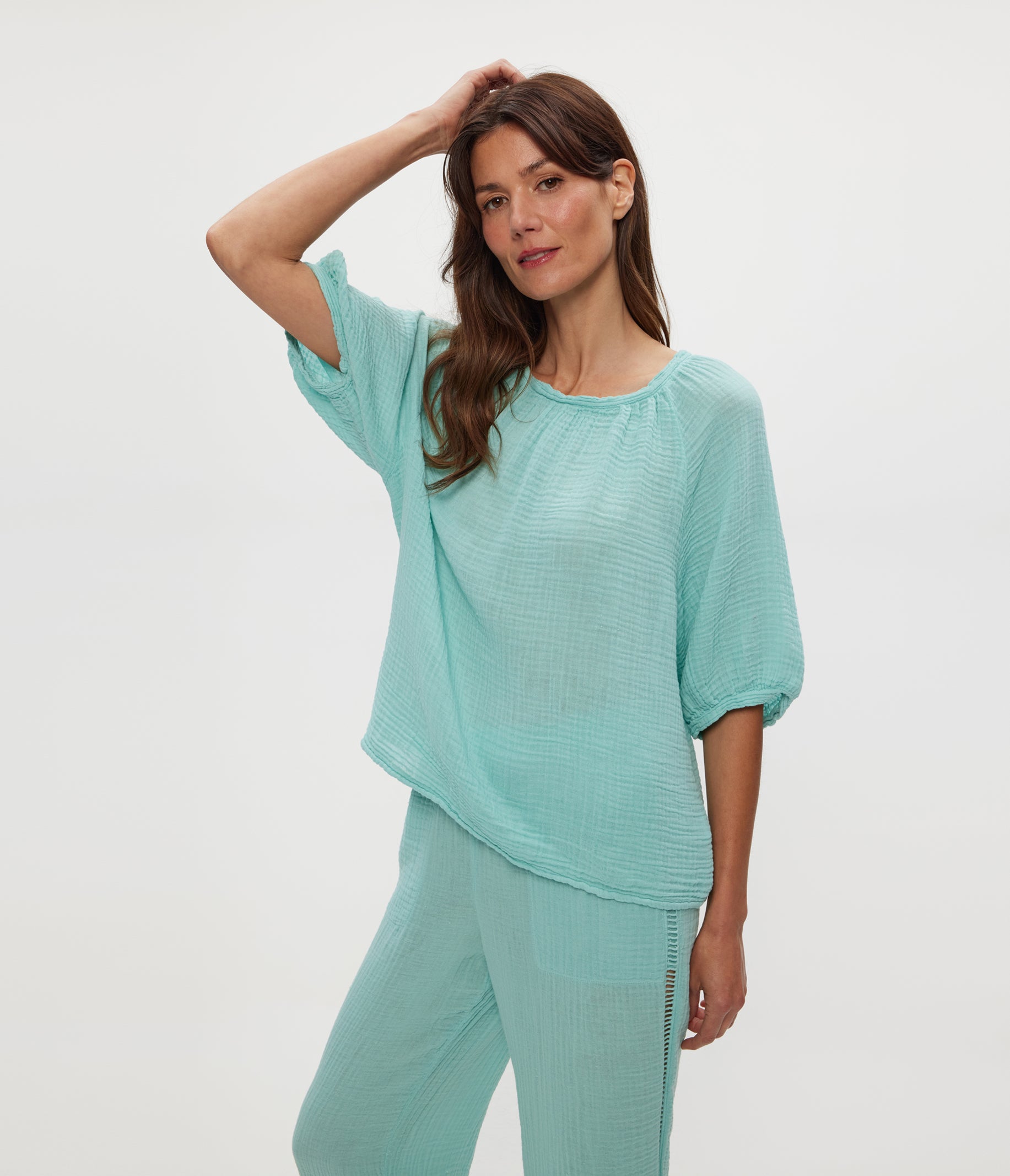 (取寄) マイケル スターズ レディース ジーン パフ スリーブ トップ Michael Stars women Jane Puff Sleeve Top Nocturnal Jane Puff Sleeve Top