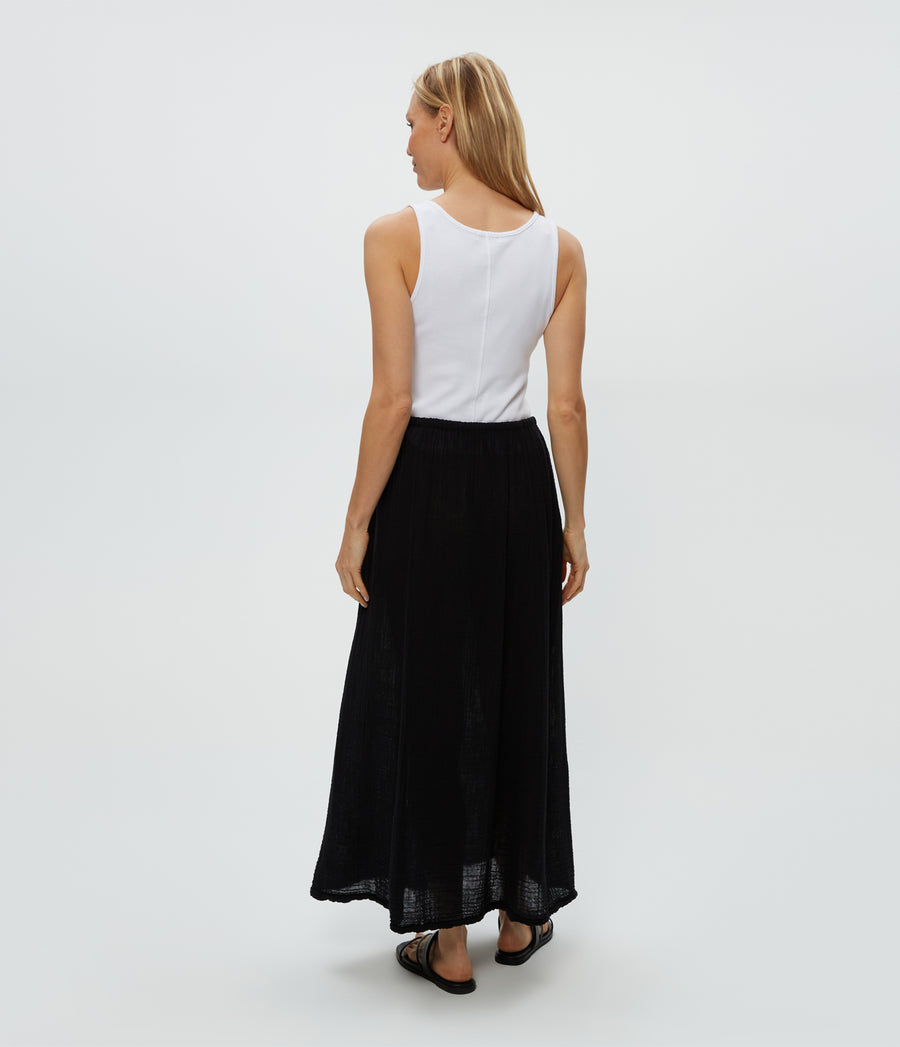 Phoebe Maxi Skirt in Black  Back View #BLACK