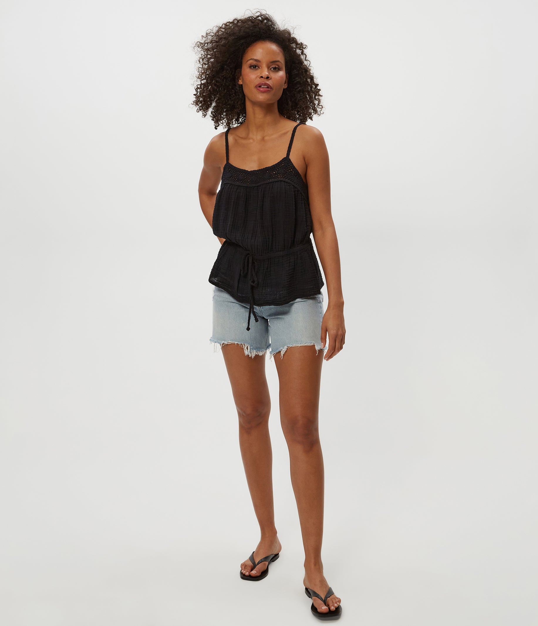 (取寄) マイケル スターズ レディース ダリア ウェスト タイ タンク Michael Stars women Dahlia Waist Tie Tank Persimmon Dahlia Crochet Trim Waist Tie Tank