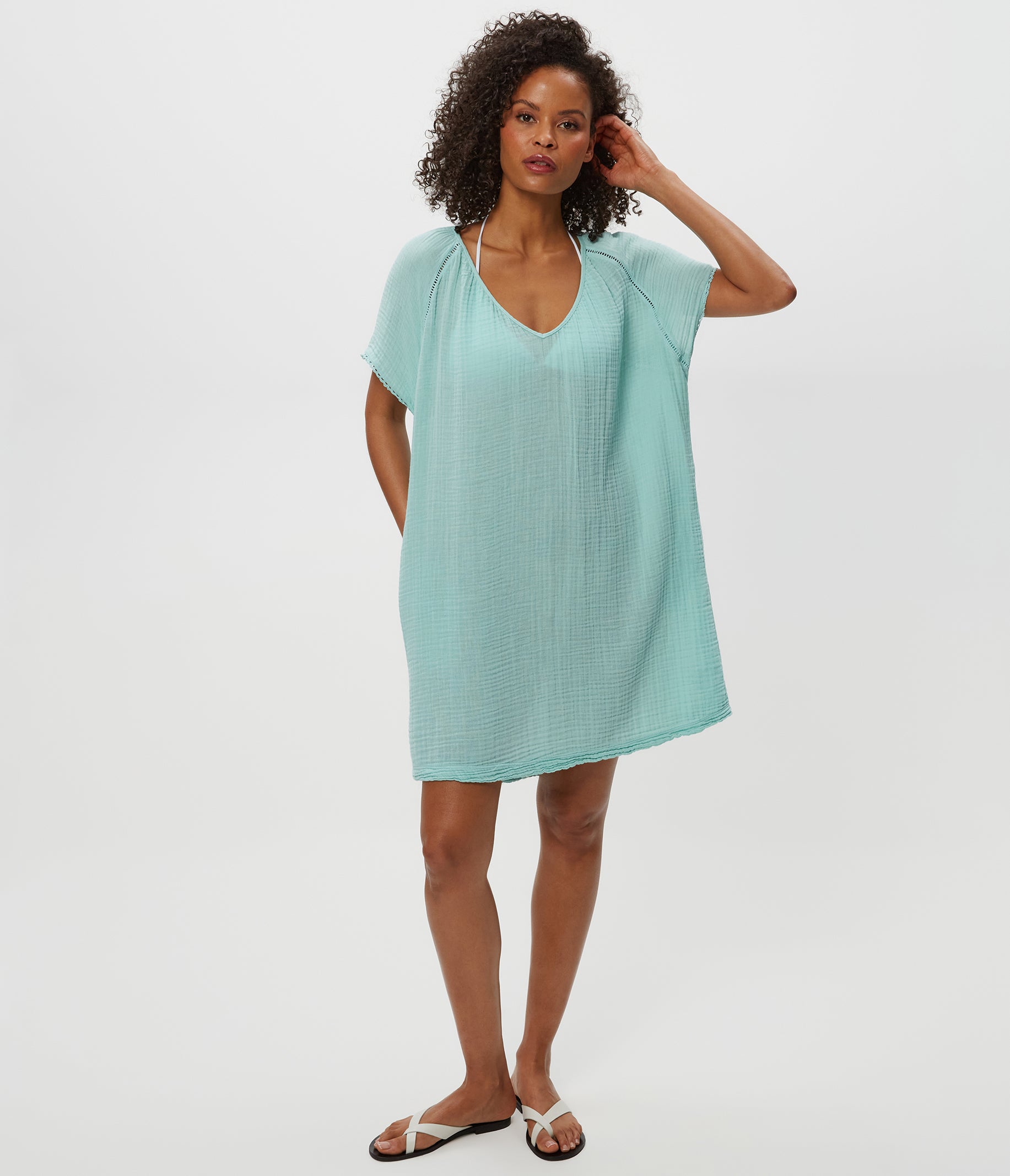 Women's Sky Gauze Dress - White - Size M - Michael Stars Women's Sky Gauze Dress - White - Size M - Michael Stars