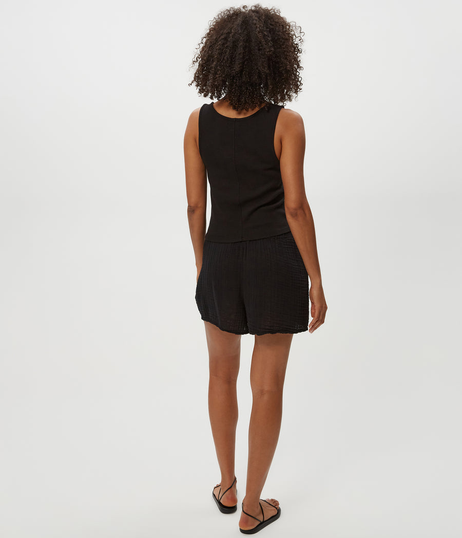 DREAM FLUTTER SHORT in Black Back View #BLACK