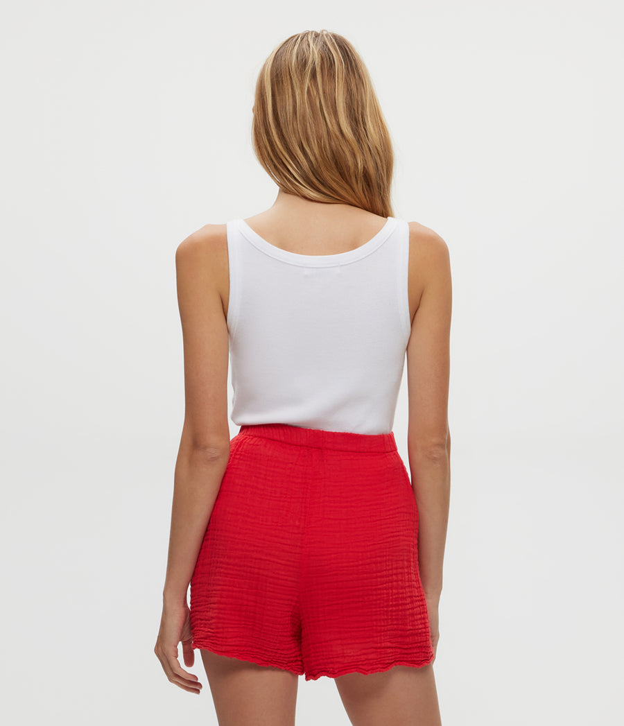 DREAM FLUTTER SHORT in Rumba Red Back View #RUMBA