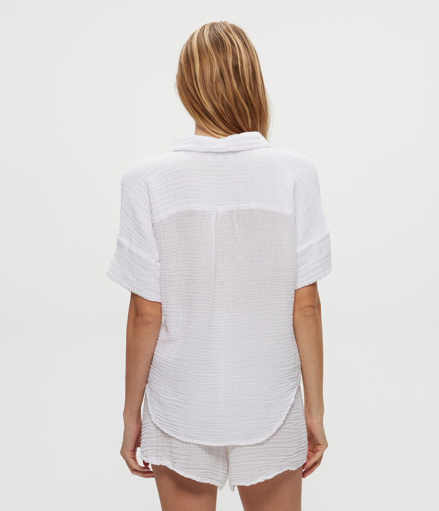 DREAM FLUTTER SHORT in White  Back View #WHITE