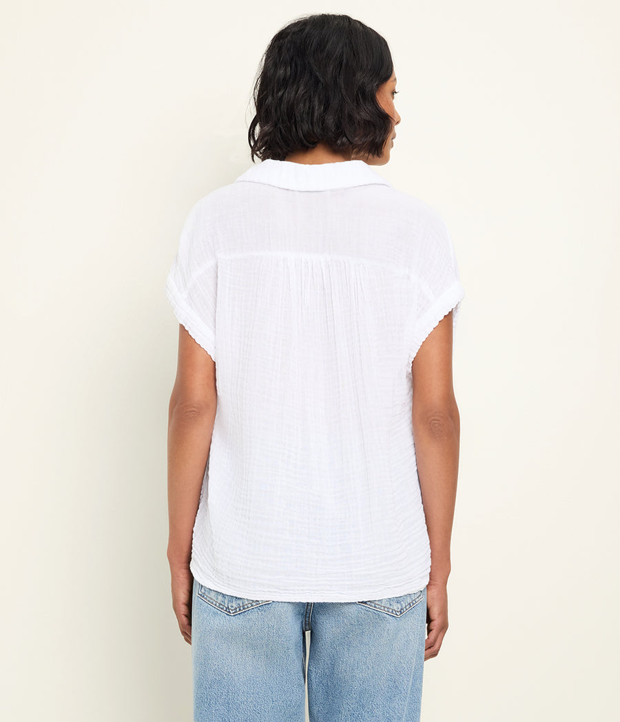 Avalon Top in White Back View #WHITE