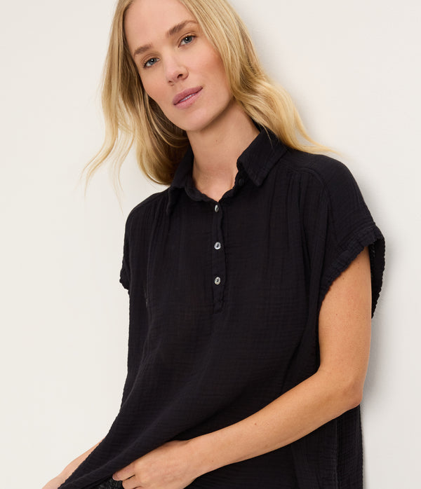 Avalon Gauze Top BLACK / XL #BLACK