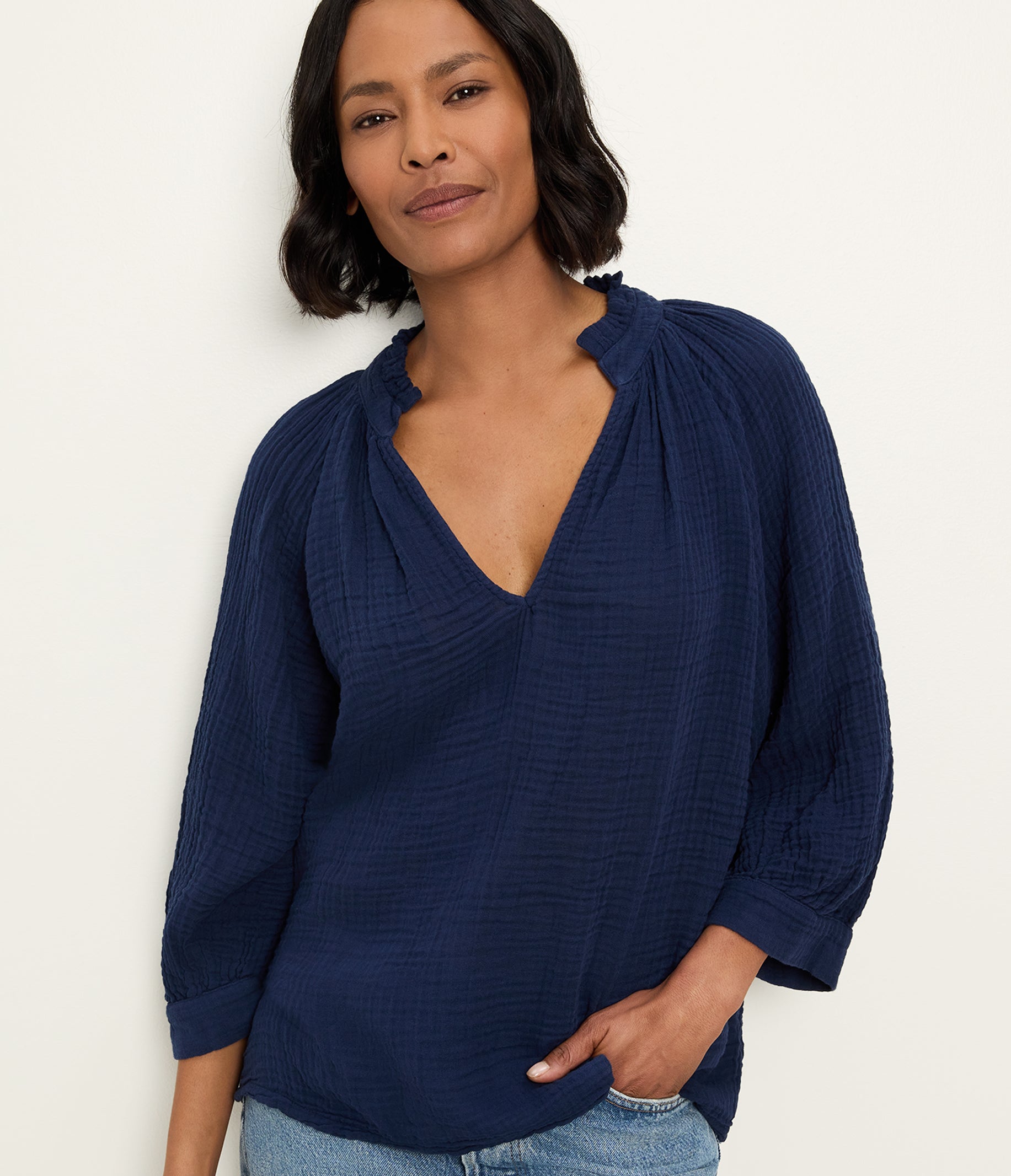 Kali Ruffle Neck Top