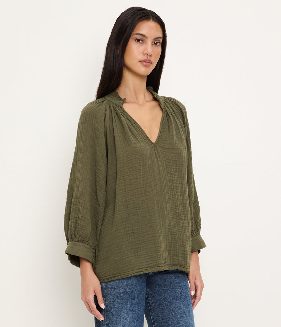 Kali Ruffle Neck Top
