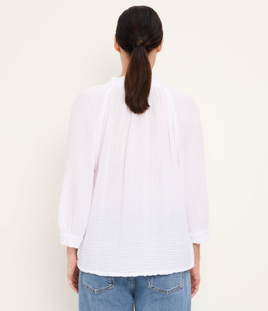 Kali Ruffle Neck Top WHITE / XL #WHITE