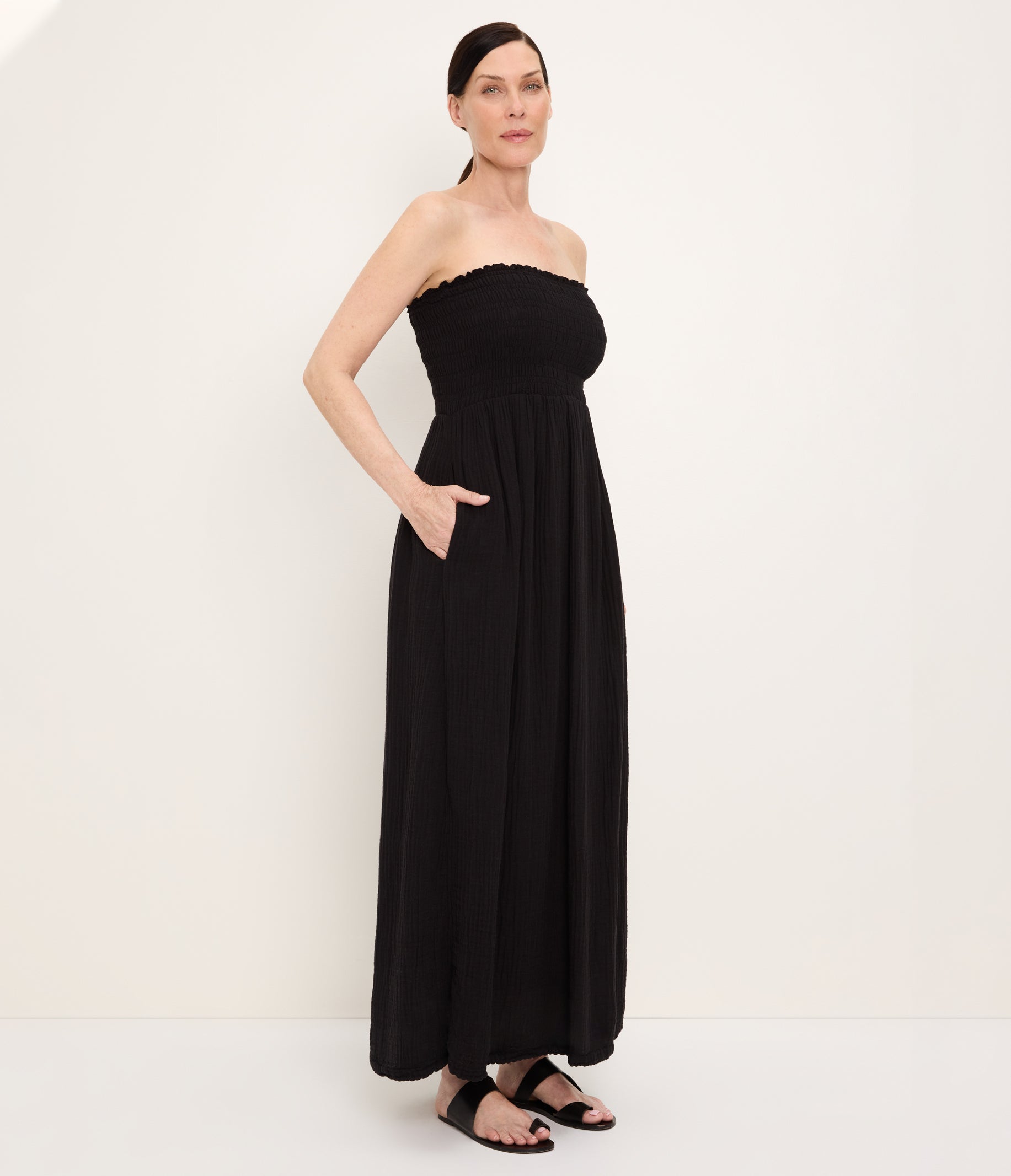 black smocked dress Maisie and everything in between. Women's Coastal Poplin Elia Mini