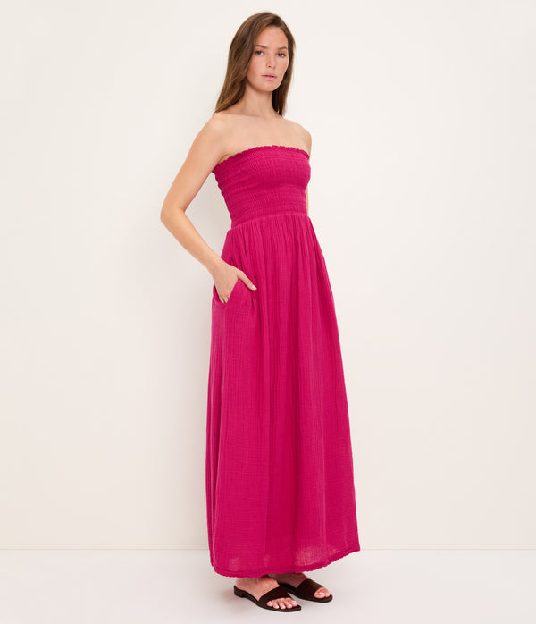 Bahia Smocked Dress FRENCH ROSE / XL #FRENCH ROSE