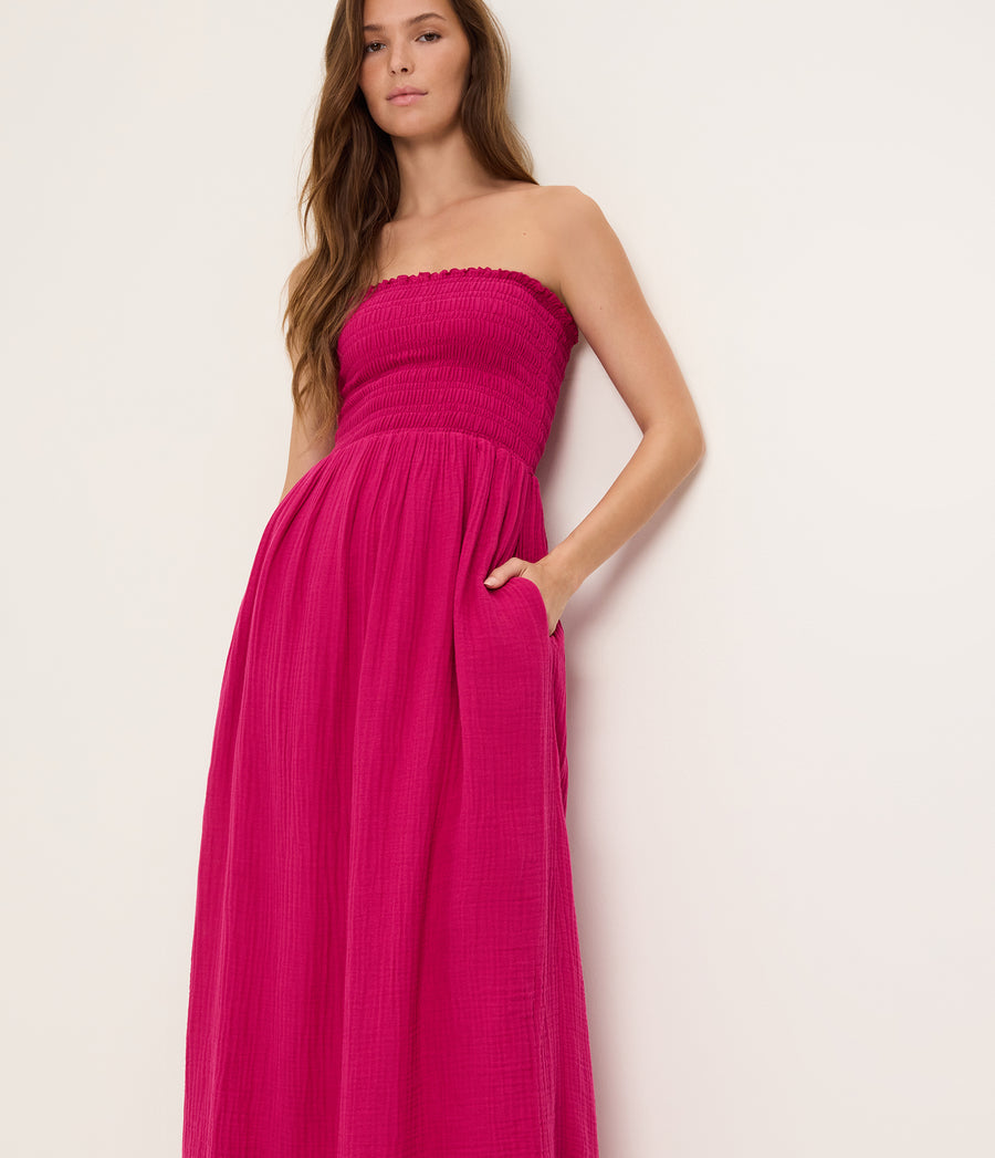 Women's Bahia Smocked Dress - Nocturnal - Size L