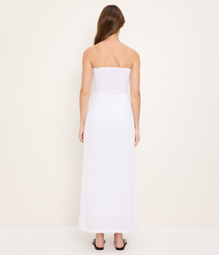 Bahia Smocked Dress WHITE / XL #WHITE