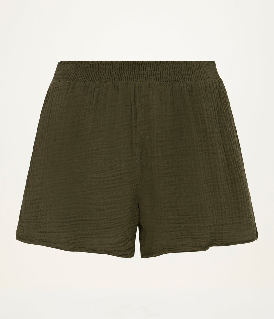 Alva Gauze Smocked Short
