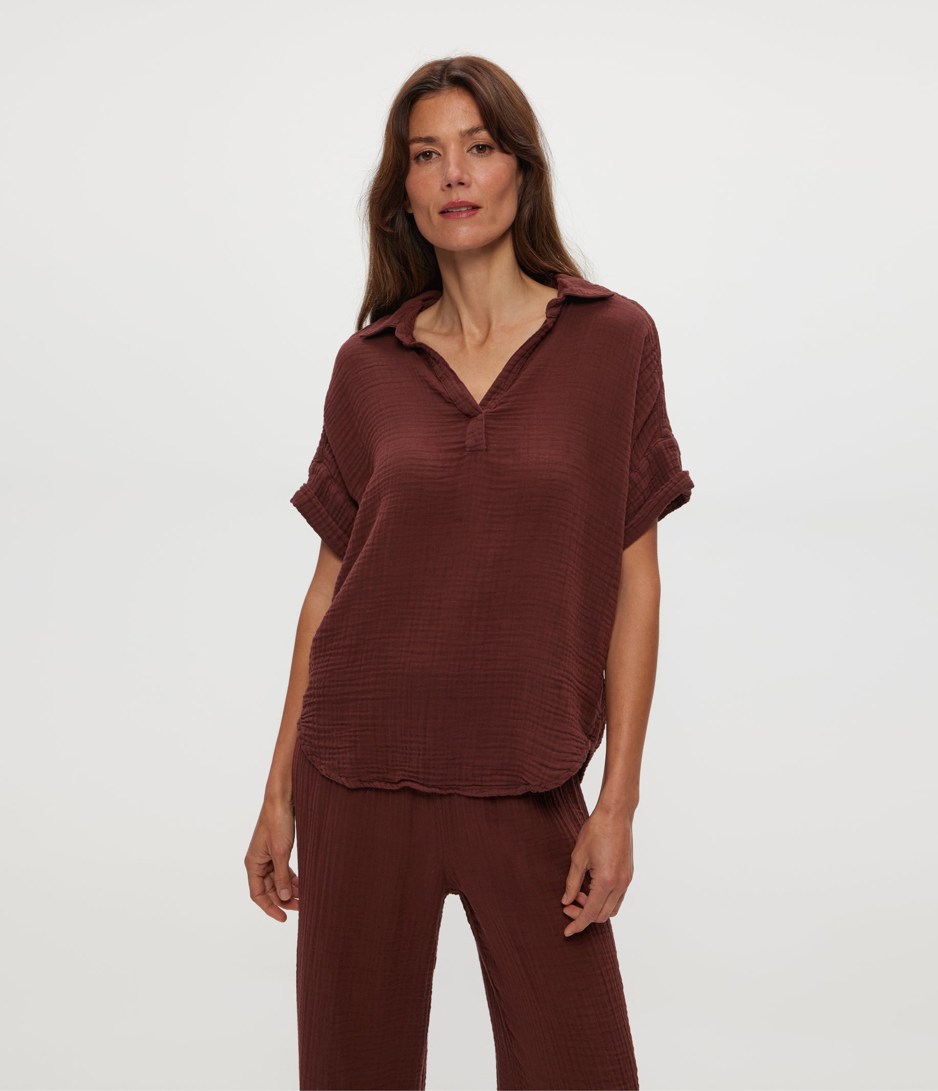 Gigi Gauze Popover Top