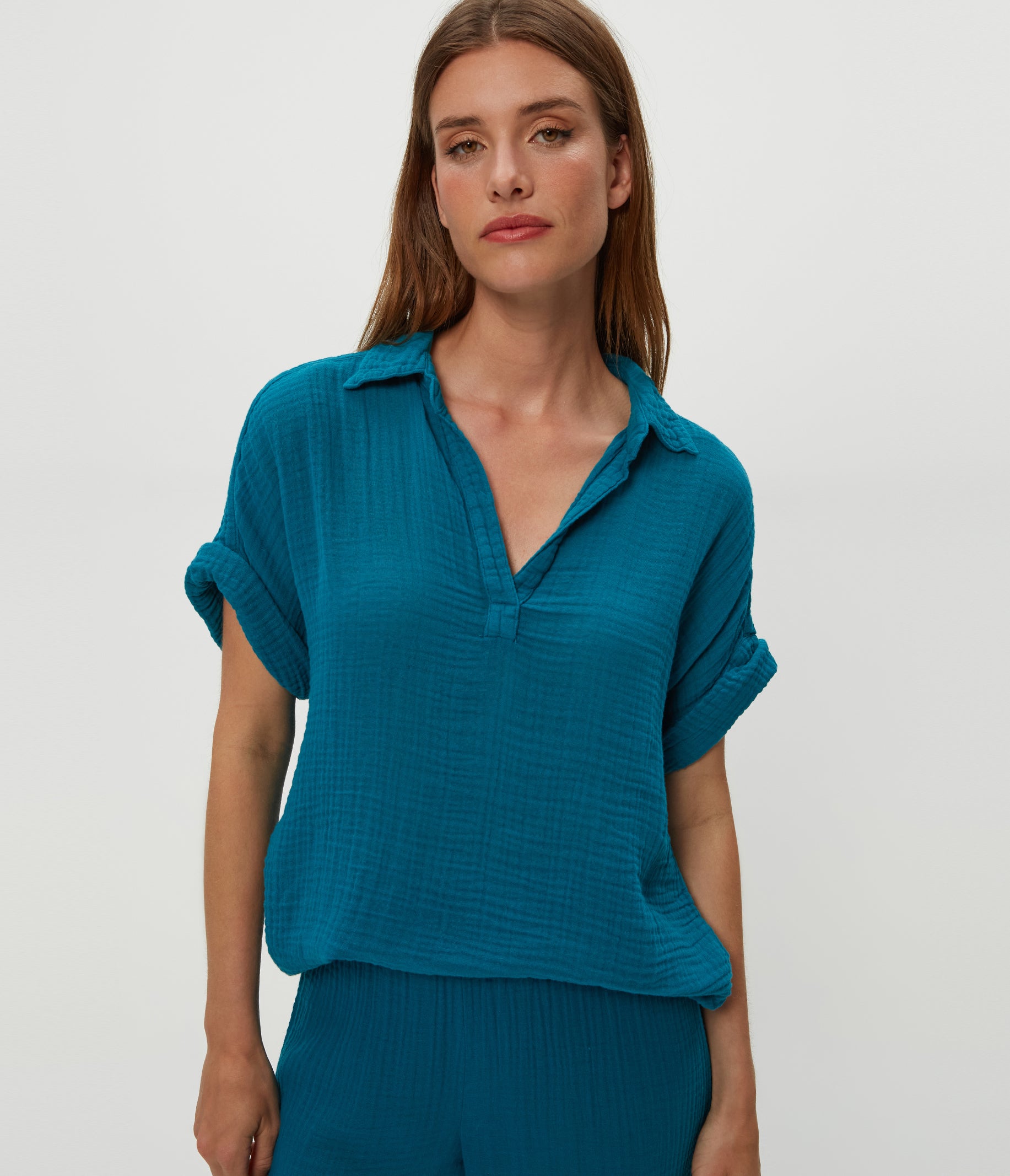 売れ筋商品|||スタイルアンドコー カットソー トップス レディース Floral-Print Gauze Popover Long-Sleeve Top, Exclusively at Macy's Floral Indigo Blue Denim & Co. Printed Floral Perfect Jersey Long Sleeve Top