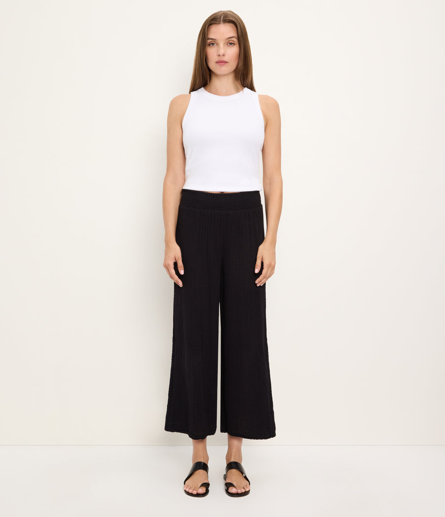 Medina Cropped Gauze Pant BLACK / XL #BLACK