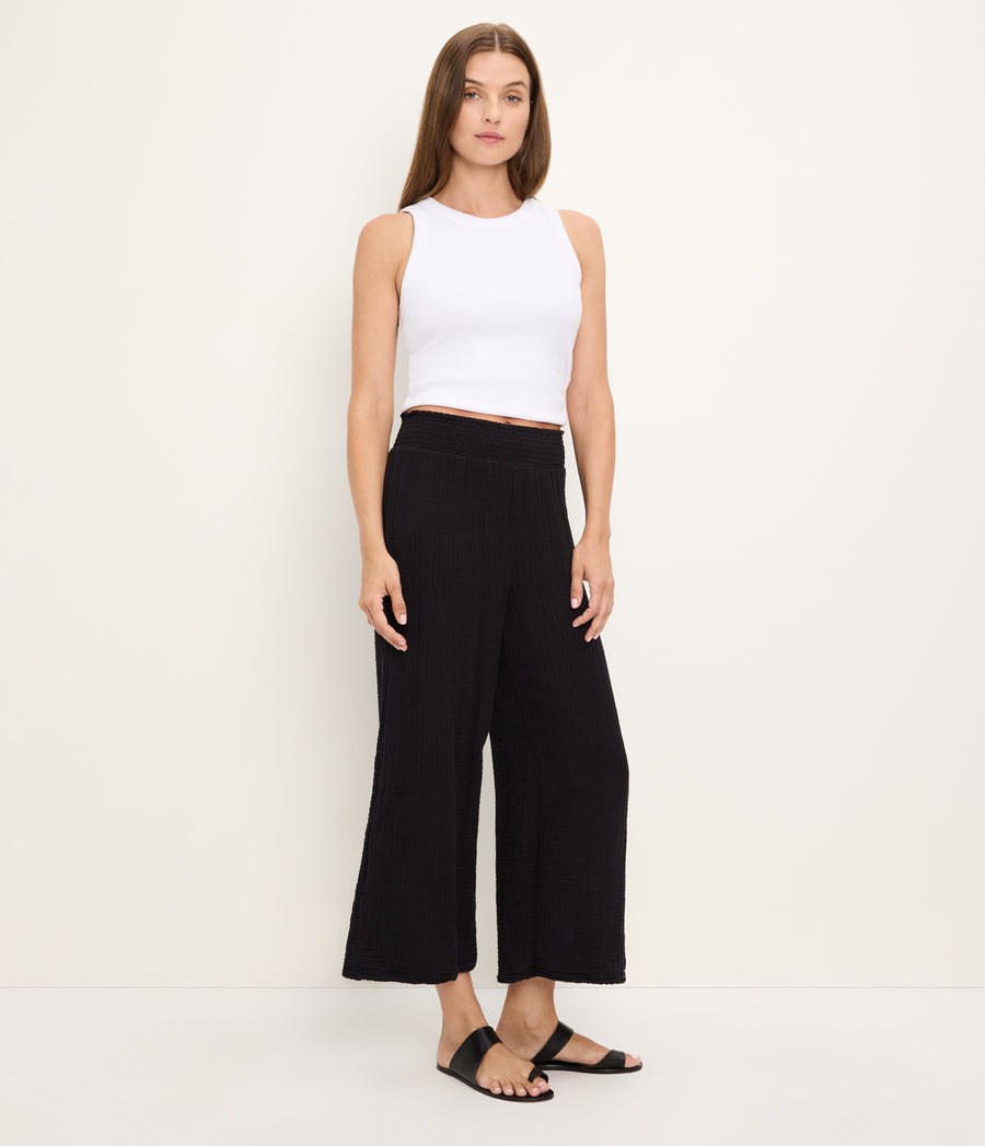 Medina Cropped Gauze Pant BLACK / XL #BLACK