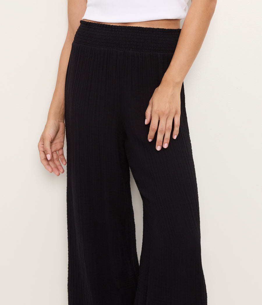 Medina Cropped Gauze Pant BLACK / XL #BLACK