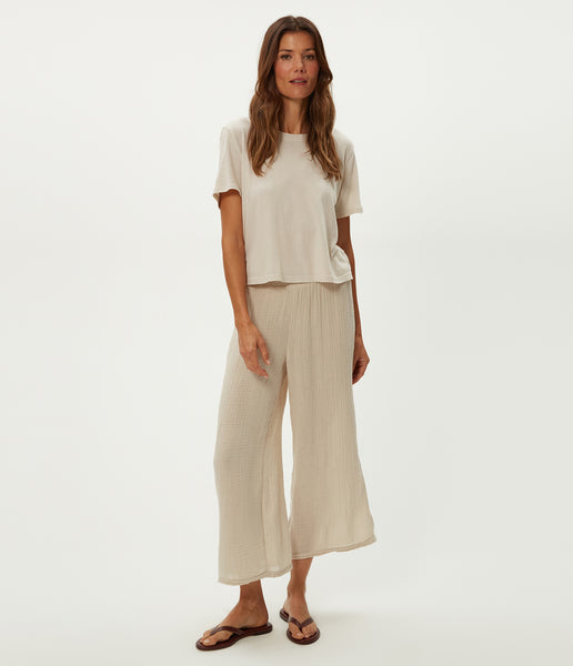 Medina Cropped Gauze Pant