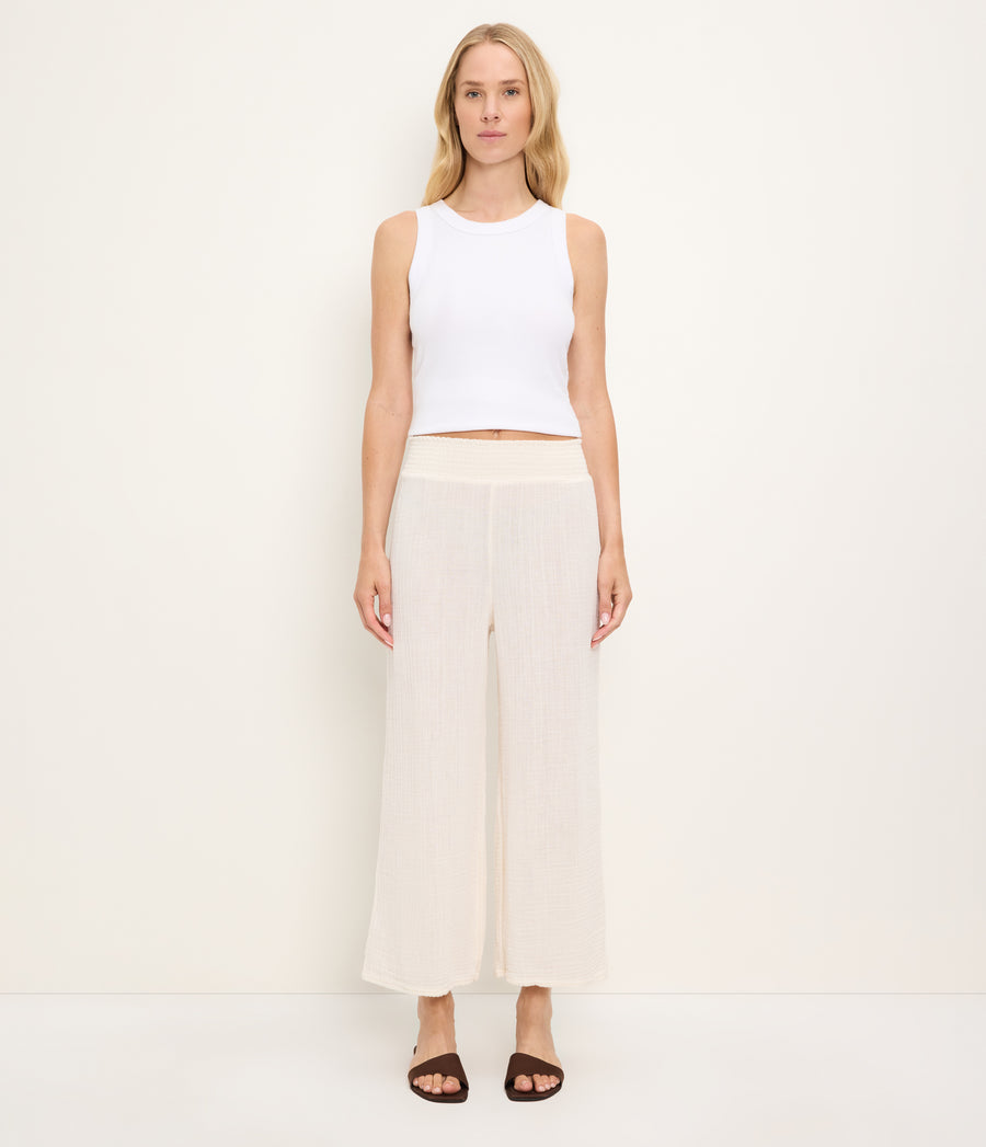 Medina Cropped Gauze Pant CHALK / XL #CHALK