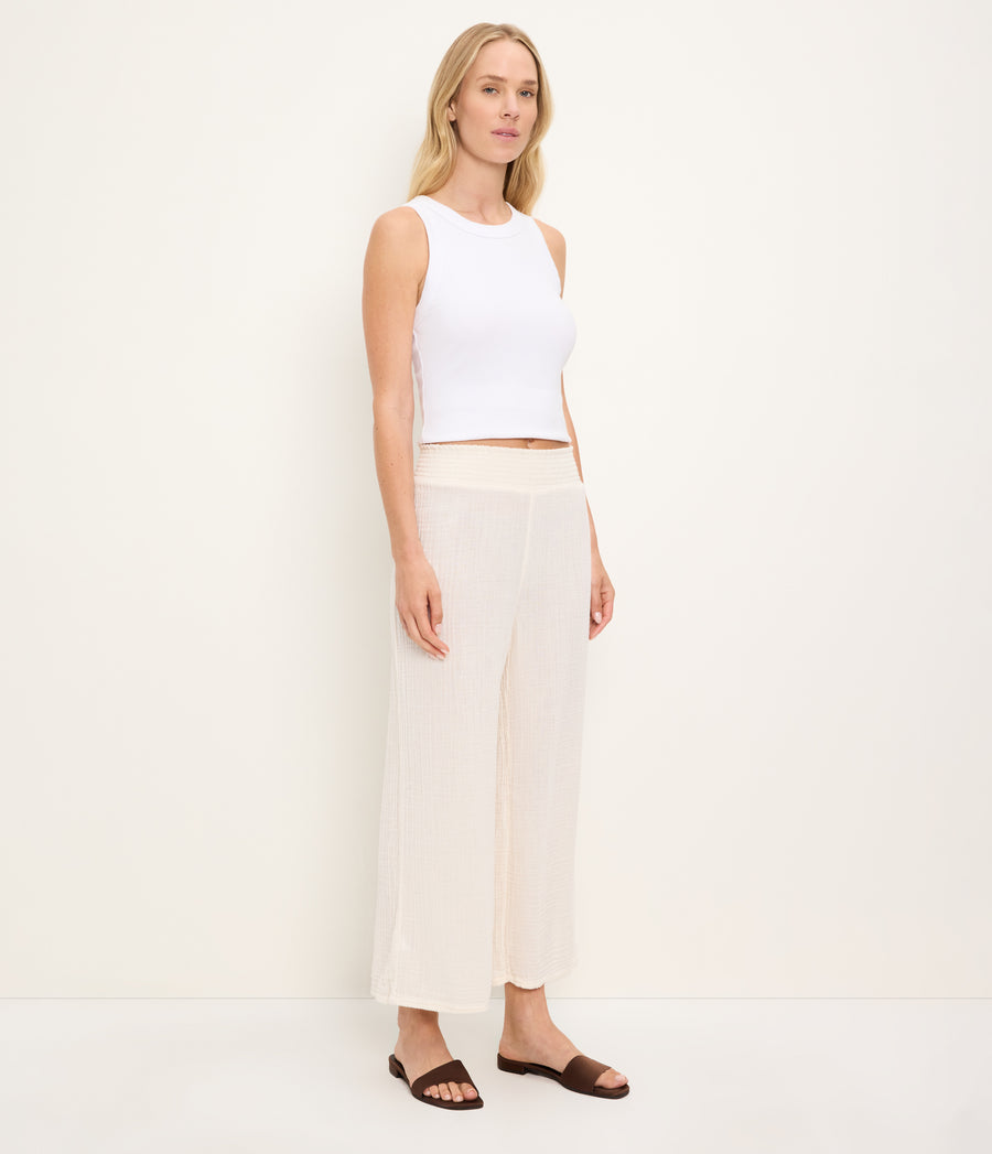 Medina Cropped Gauze Pant CHALK / XL #CHALK