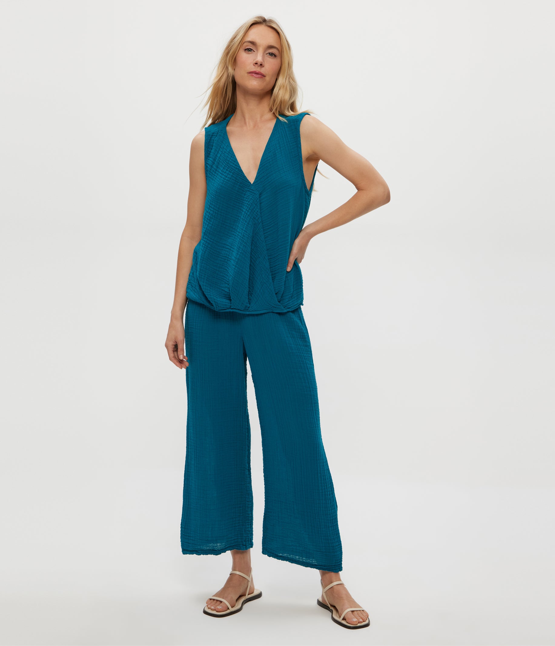 Medina Cropped Gauze Pant