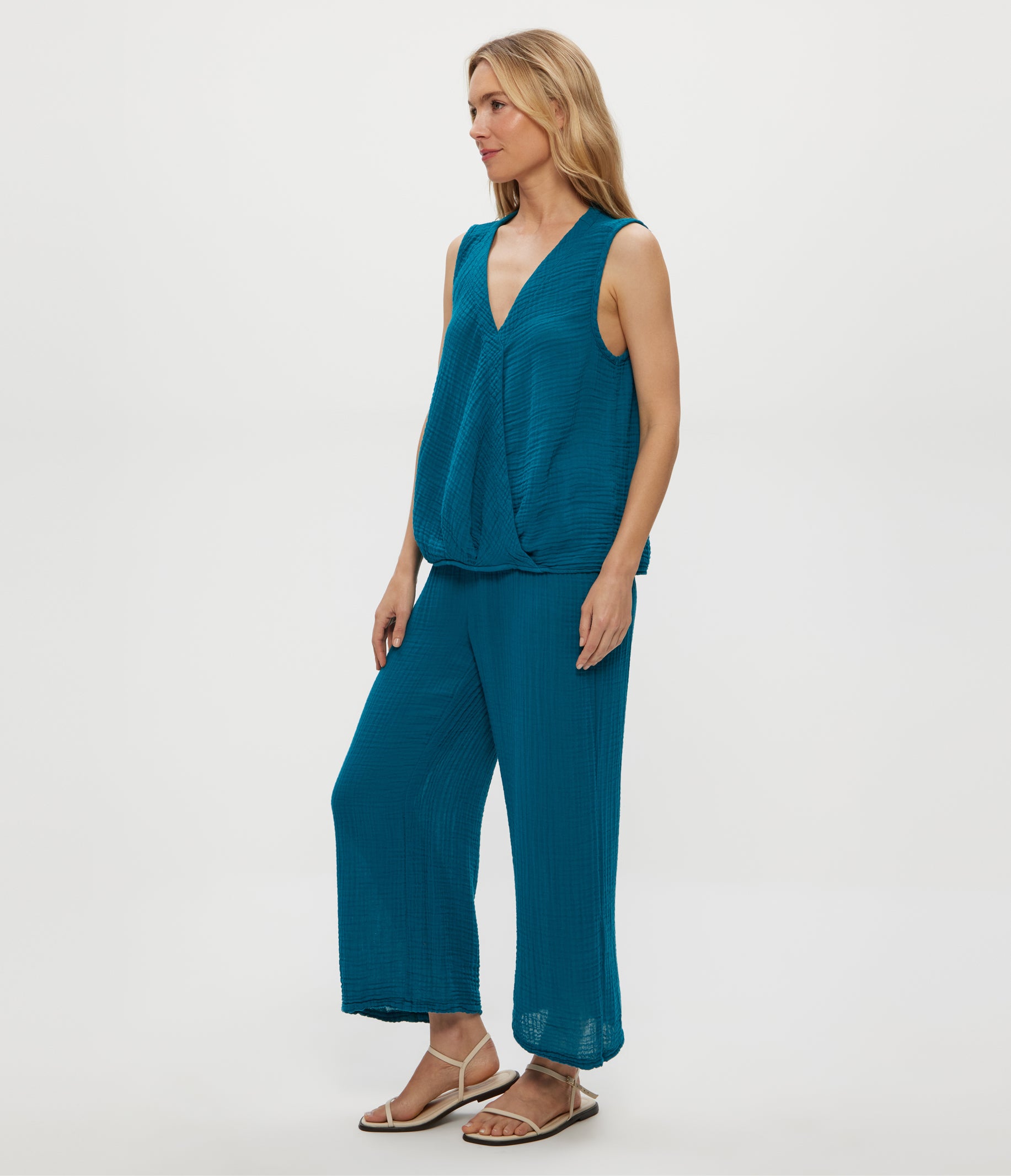 Medina Cropped Gauze Pant